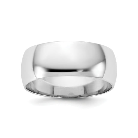 10k White Gold Domed, Lightweight wedding band ring