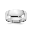 14k White Gold Domed, Lightweight wedding band ring