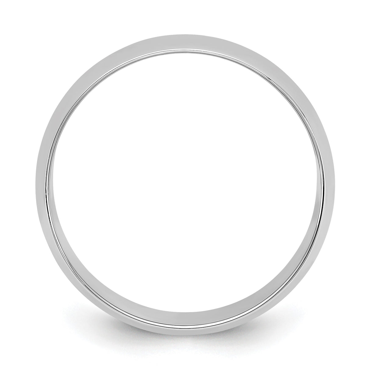 10k White Gold Domed, Lightweight wedding band ring alternate angle