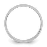 14K White Gold Domed Half Round Wedding Band 8mm Lightweight No Stone