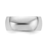 10k White Gold Domed, Lightweight wedding band ring detail view