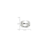10k White Gold Domed, Lightweight wedding band ring shown for scale