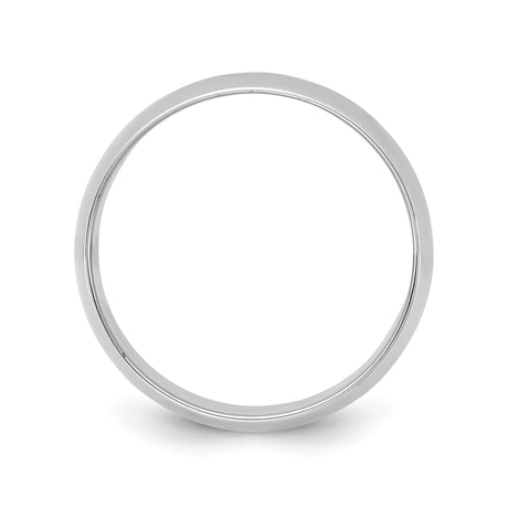 10k White Gold Domed, Lightweight wedding band ring alternate angle