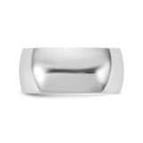 14k White Gold Domed, Lightweight wedding band ring detail view