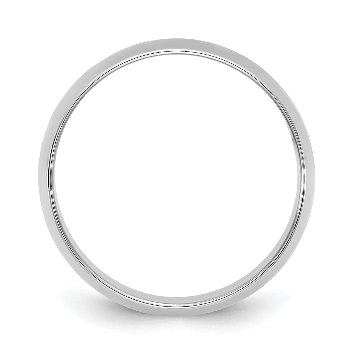 14k White Gold Domed, Lightweight wedding band ring alternate angle