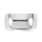 14k White Gold Domed, Lightweight wedding band ring detail view