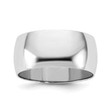 14k White Gold Domed, Lightweight wedding band ring