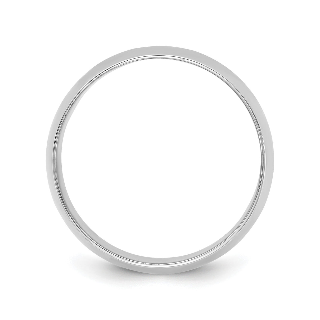 10k White Gold Domed, Lightweight wedding band ring alternate angle