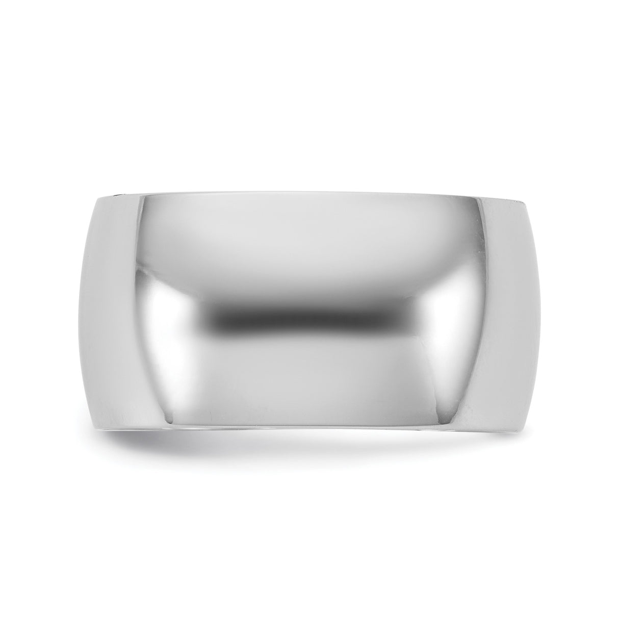 10k White Gold Domed, Lightweight wedding band ring detail view