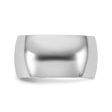 10k White Gold Domed, Lightweight wedding band ring detail view