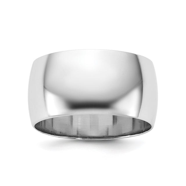 10k White Gold Domed, Lightweight wedding band ring