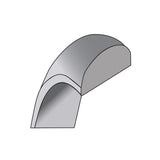14k White Gold Domed, Lightweight wedding band ring detail view