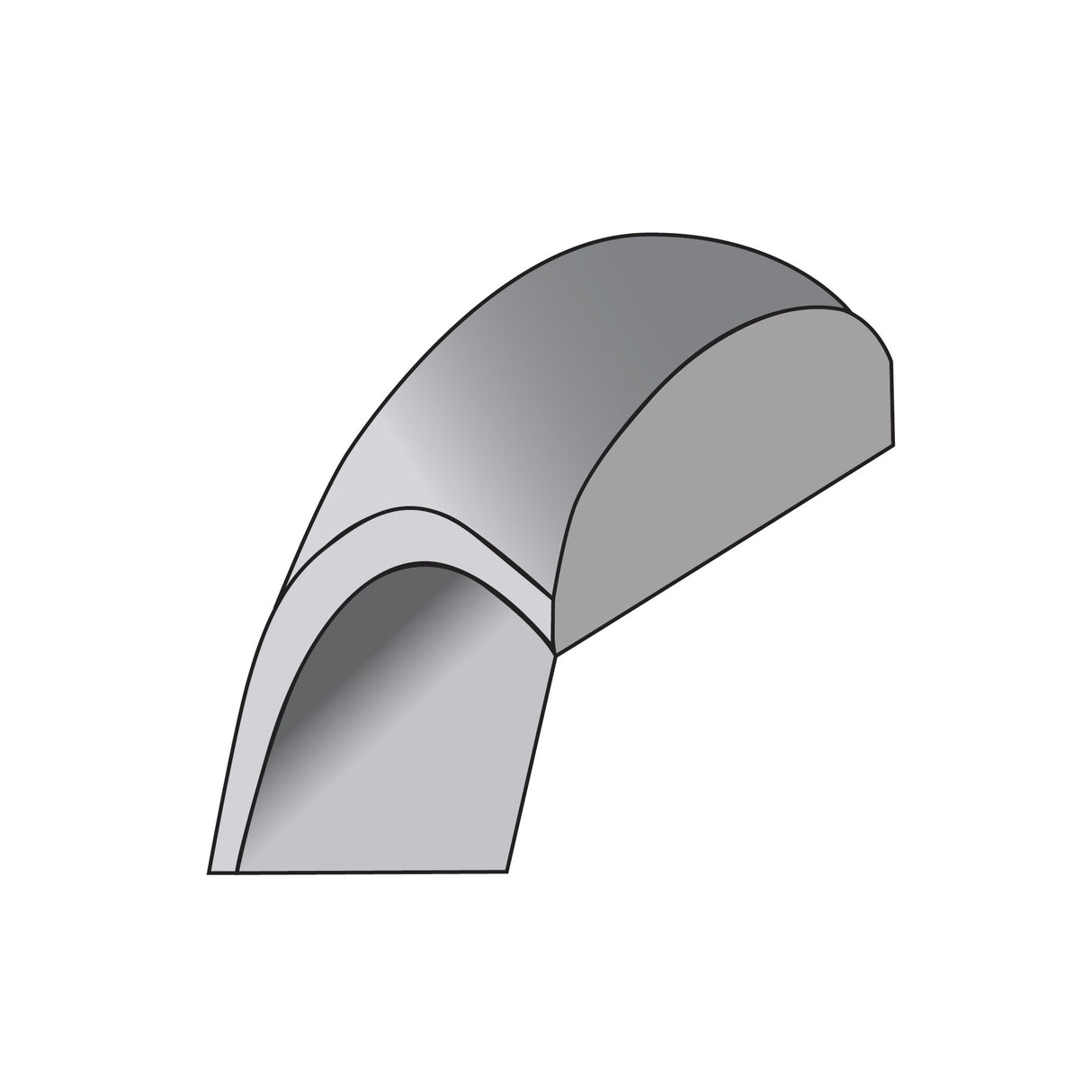 14k White Gold Domed, Lightweight wedding band ring detail view
