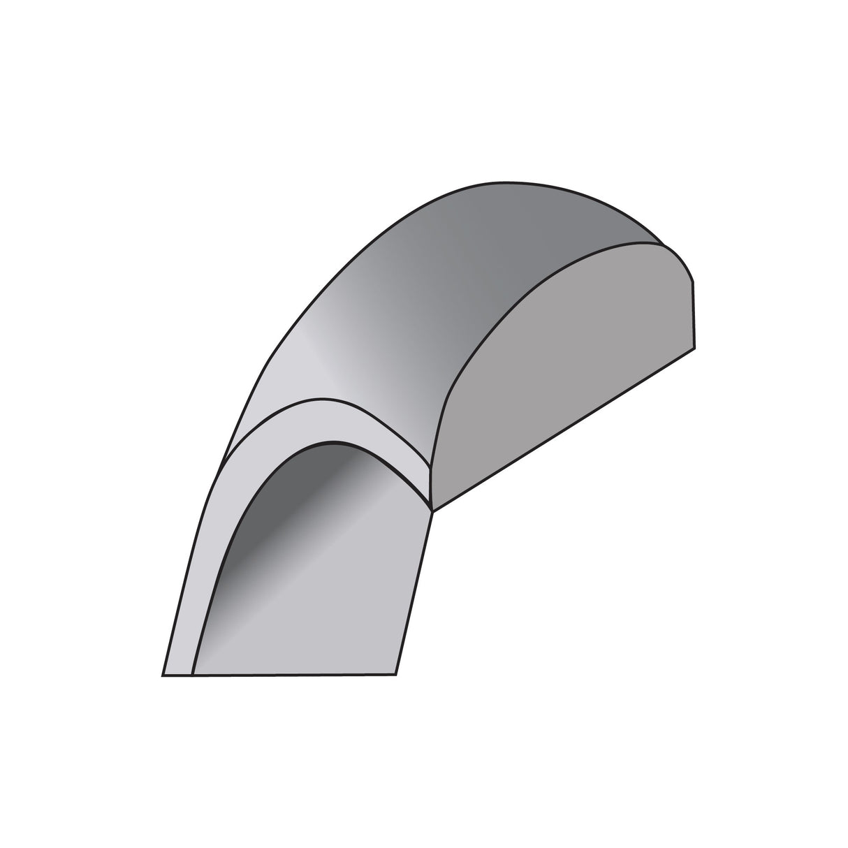 10k White Gold Domed wedding band ring detail view