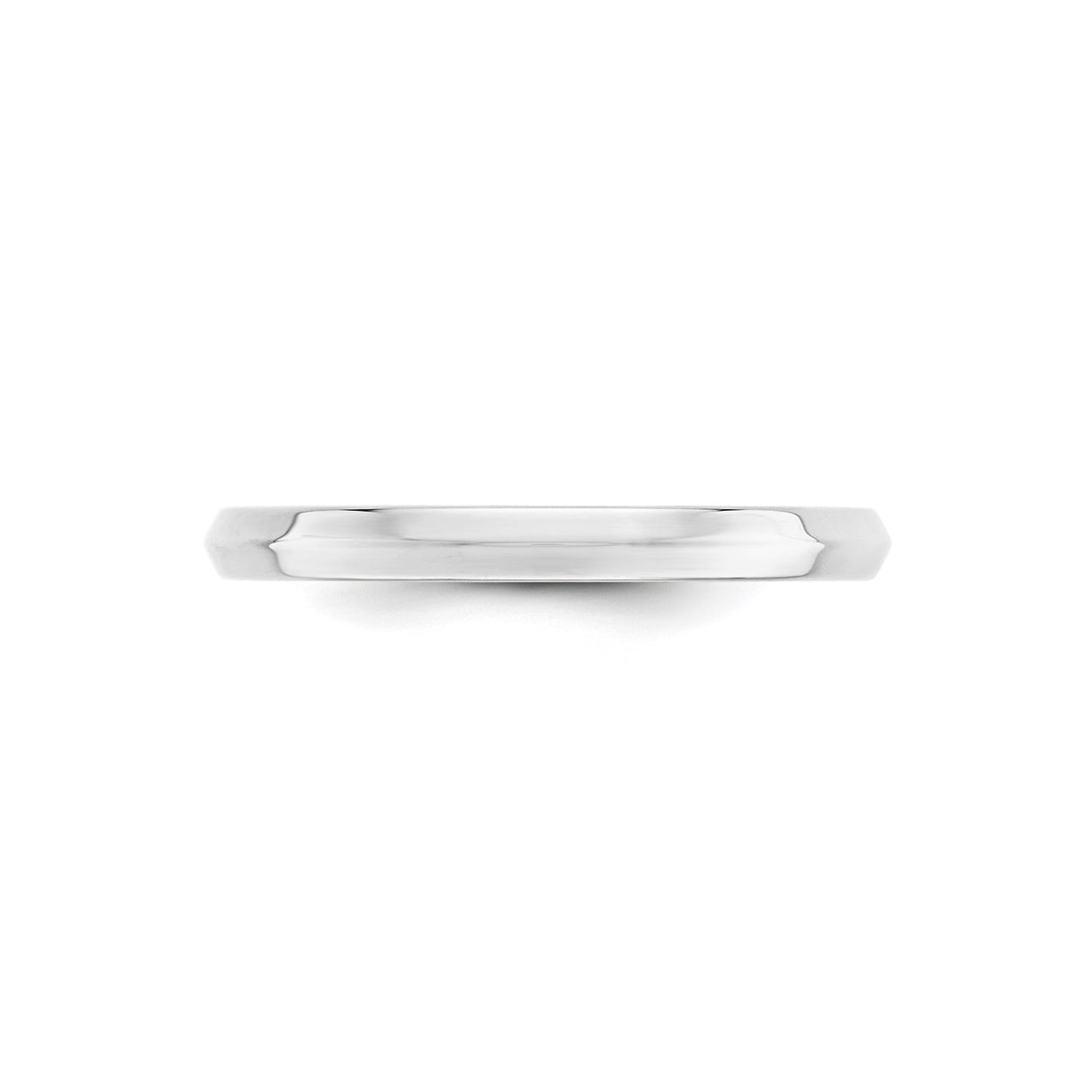 10k White Gold Knife Edge, Comfort Fit wedding band ring detail view