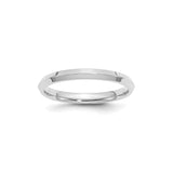 14k White Gold Knife Edge, Comfort Fit wedding band ring