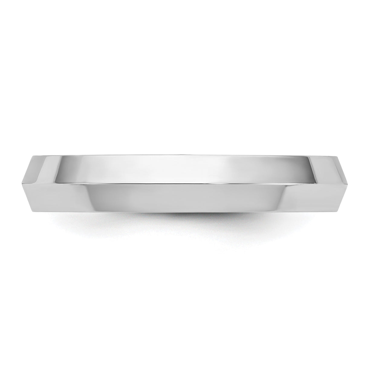 10k White Gold Knife Edge, Comfort Fit wedding band ring detail view