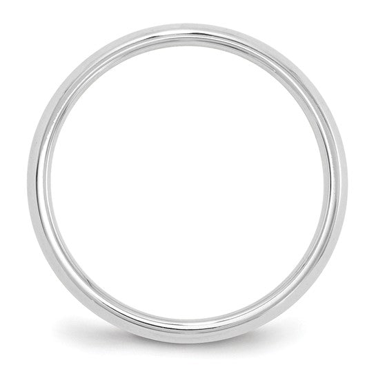 14K White Gold Knife Edge Wedding Band, 6mm Comfort Fit Solid Ring