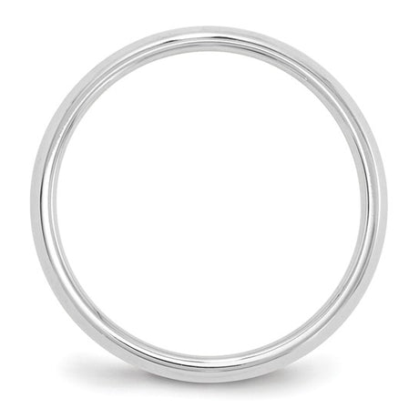 14K White Gold Knife Edge Wedding Band, 6mm Comfort Fit Solid Ring