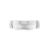 10k White Gold Knife Edge, Comfort Fit wedding band ring detail view