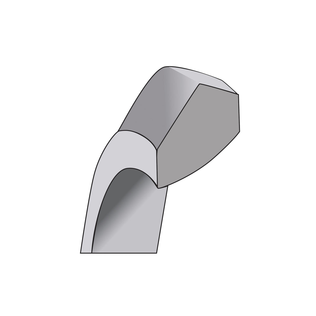 10k White Gold Knife Edge, Comfort Fit wedding band ring detail view