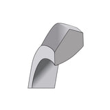 10k White Gold Knife Edge, Comfort Fit wedding band ring detail view