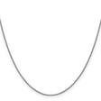 14K White Gold 0.9 mm Box Chain Necklace, Polished
