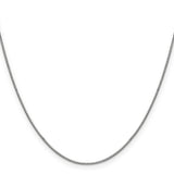 14K White Gold 0.9 mm Box Chain Necklace, Polished