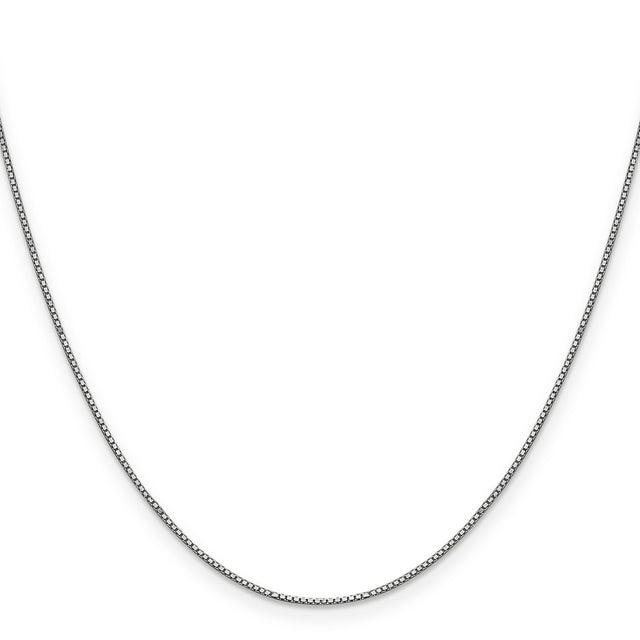 14K White Gold 0.9 mm Box Chain Necklace, Polished