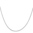 14K White Gold 0.5 mm Box Chain Necklace, Polished