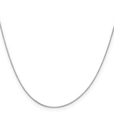 14K White Gold 0.5 mm Box Chain Necklace, Polished
