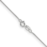 14K White Gold 0.5 mm Box Chain Anklet, Polished alternate angle
