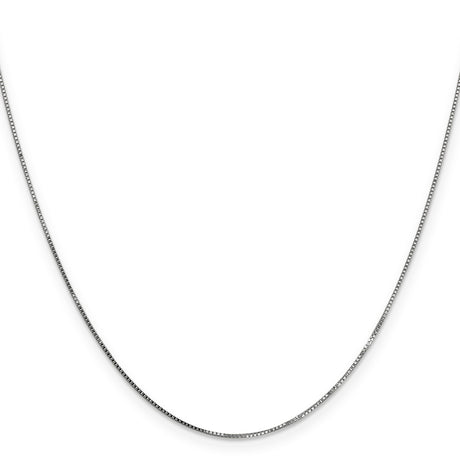 14K White Gold 0.7 mm Box Chain Necklace, Polished