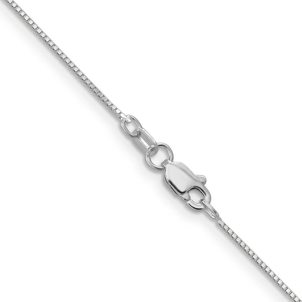 14K White Gold 0.7 mm Box Chain Necklace, Polished alternate angle