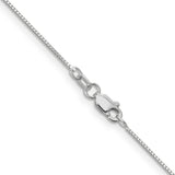 14K White Gold 0.7 mm Box Chain Necklace, Polished alternate angle