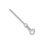 14K White Gold 0.7 mm Box Chain Anklet, Polished