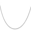 14K White Gold 0.7 mm Box Chain Necklace, Polished