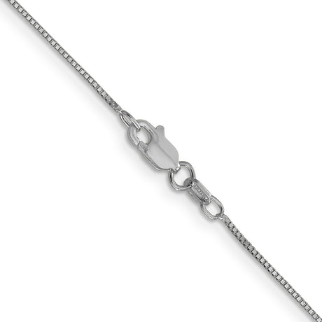 14K White Gold 0.7 mm Box Chain Necklace, Polished alternate angle