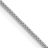 14K White Gold 0.7 mm Box Chain Necklace, Polished detail view