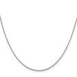 14K White Gold 0.95 mm Box Chain Necklace, Polished