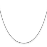 14K White Gold 0.95 mm Box Chain Necklace, Polished