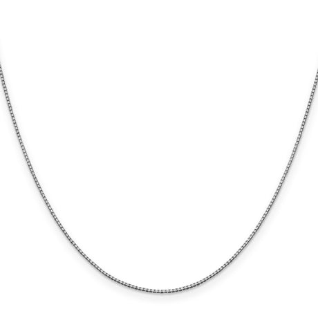 14K White Gold 0.95 mm Box Chain Necklace, Polished