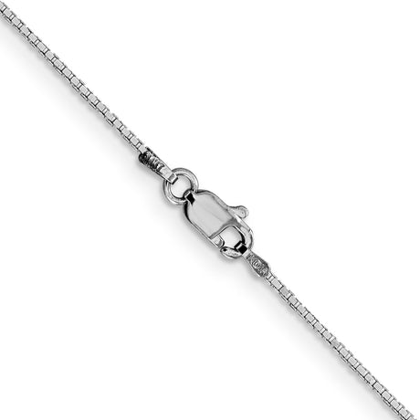 14K White Gold 0.95 mm Box Chain Necklace, Polished alternate angle
