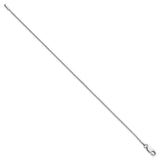 14K White Gold 0.95 mm Box Chain Bracelet, Polished