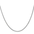 14K White Gold 1 mm Box Chain Necklace, Polished