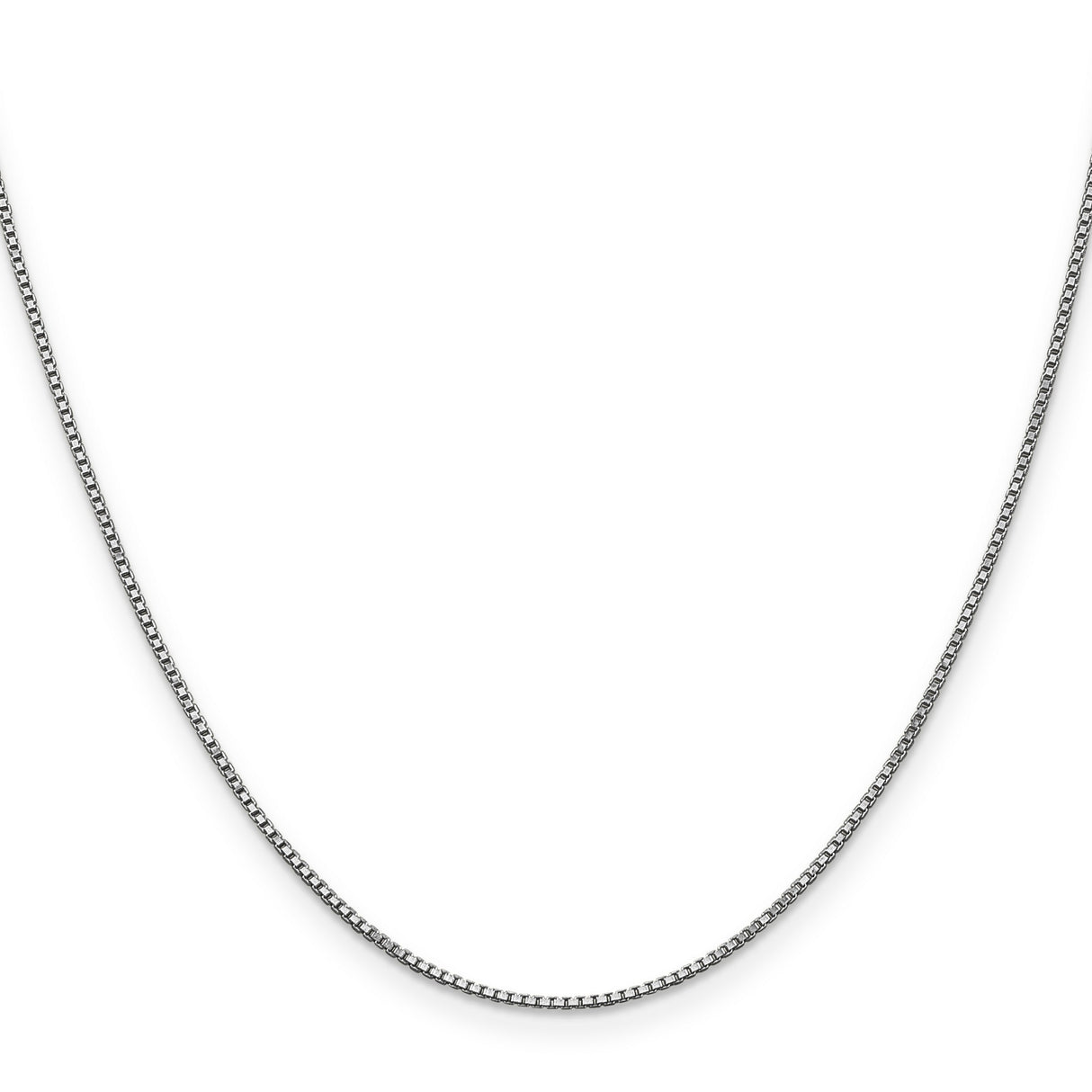 14K White Gold 1 mm Box Chain Necklace, Polished