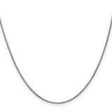 14K White Gold 1 mm Box Chain Necklace, Polished
