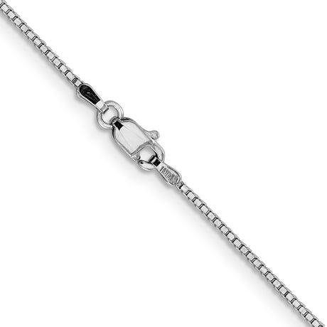 14K White Gold 1.05 mm Box Chain Necklace, Polished alternate angle