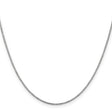 14K White Gold 1.1 mm Box Chain Necklace, Polished