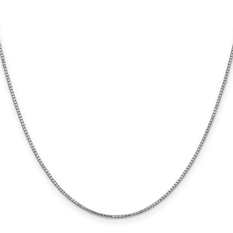 14K White Gold 1.1 mm Box Chain Necklace, Polished